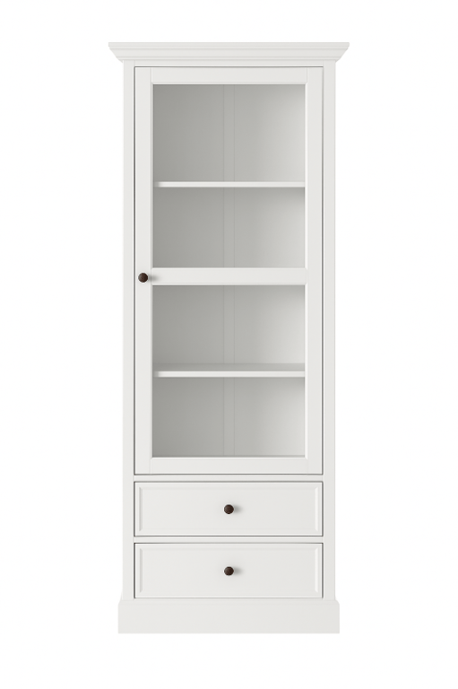 Liyan Glass Storage Cabinet – Natural Wood