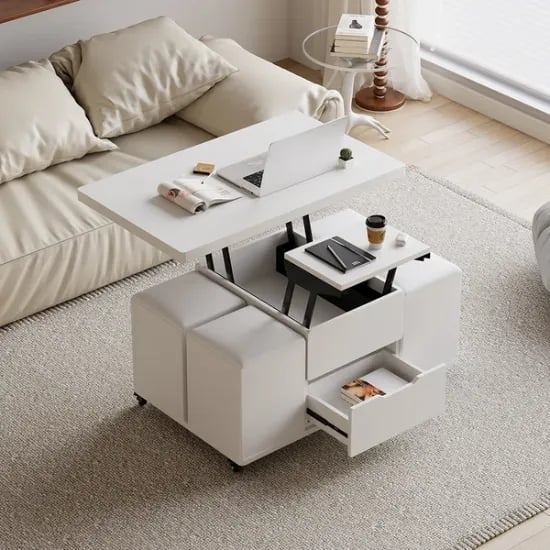 Picture of Landro  Natural Wood  Coffee Table with Drawers