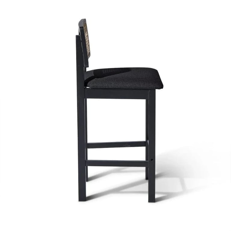 Picture of Rivano -Rattan Bar Dining Chair -Black Natural Wood Frame