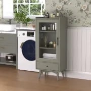 Picture of White Daquarius Freestanding Tower Accent Cabinet with Drawer