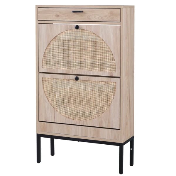 12 Pairs Manufactured Wood Shoe Storage Cabinet