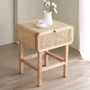 Picture of Amélie - Natural Wood & Rattan Side Table