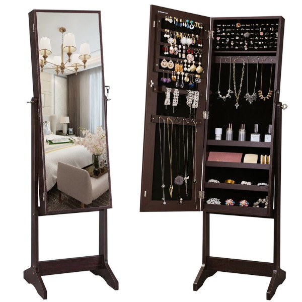 Aganlane Jewelry Armoire with Mirror