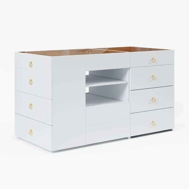 صورة خزانة أدراج سيرين – من الخشب الطبيعي مع منظمات تخزين متعددة