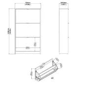 Dark Gray 18 Pairs Manufactured Wood Shoe Storage Cabinet