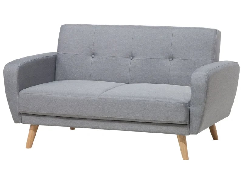 Éliane Convertible Sofa from natural wood legs  & Tufted Backrest.