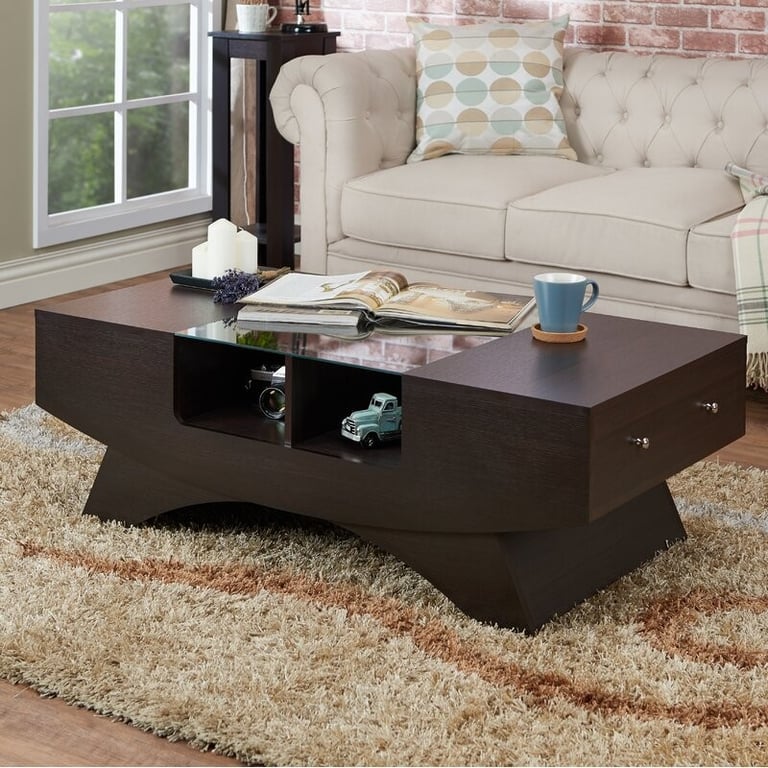 Madilynn Trestle Coffee Table with Storage
