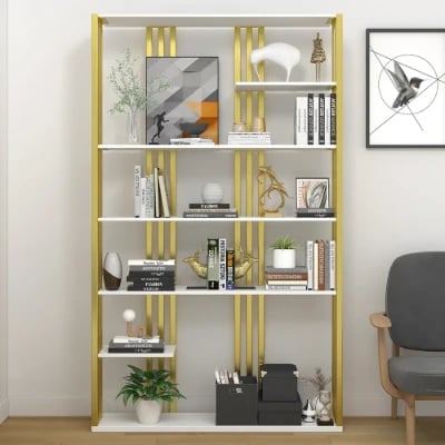 Picture of Paolo bookcase with shelves - natural wood