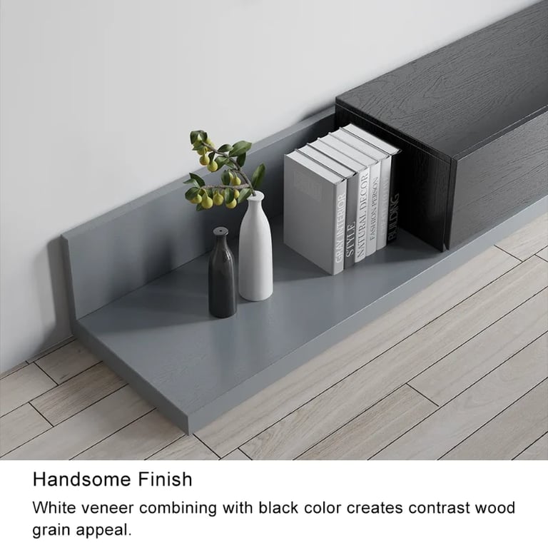 صورة وحدة تلفزيون لوناۤرا قابلة للتوسيع – خشب طبيعي مع 3 أدراج تخزين