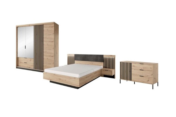 Picture of Sava Natural Wood Bedroom Set – Padded Headboard