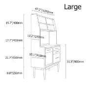 Prosy Kitchen Cabinet – Natural Wood with Glass Doors and Gold Handles