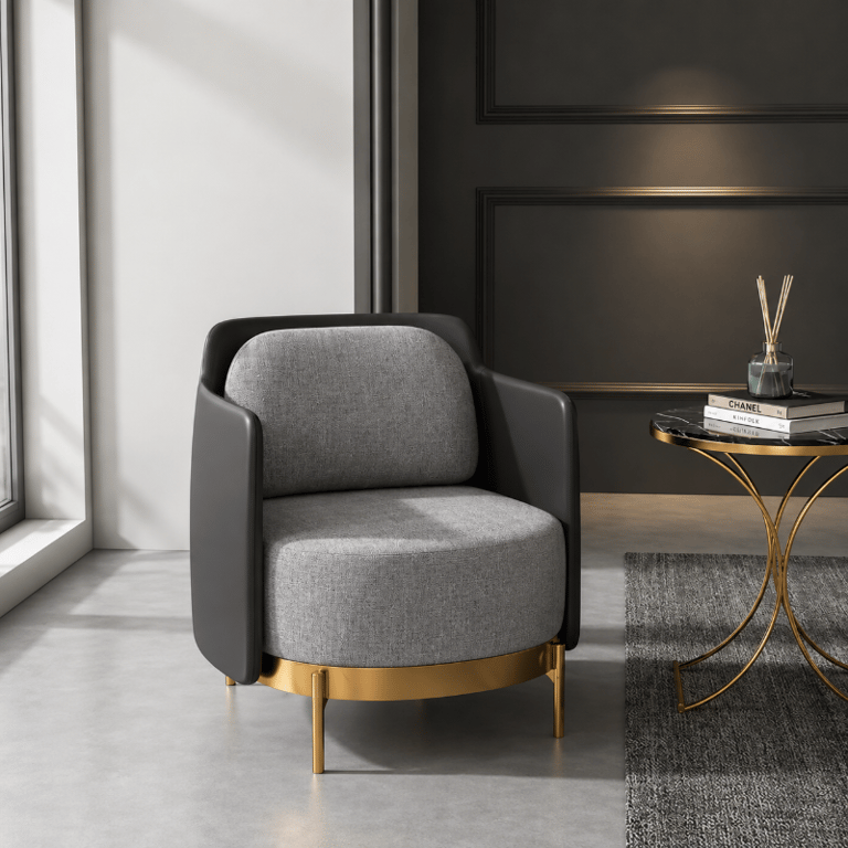 Picture of Debora Natural Wood Arm Chair – Elegant Comfort with Artistic Flair