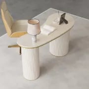 Picture of Hetachi – Natural Wood Office Desk with Double Pedestal