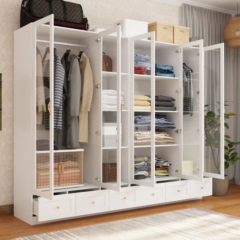 Picture of Glassy Multi-unit and multi-use wardrobe natural wood
