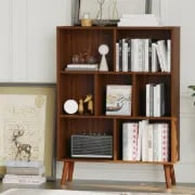 Modulo – Modern Divided Bookcase in Natural Wood