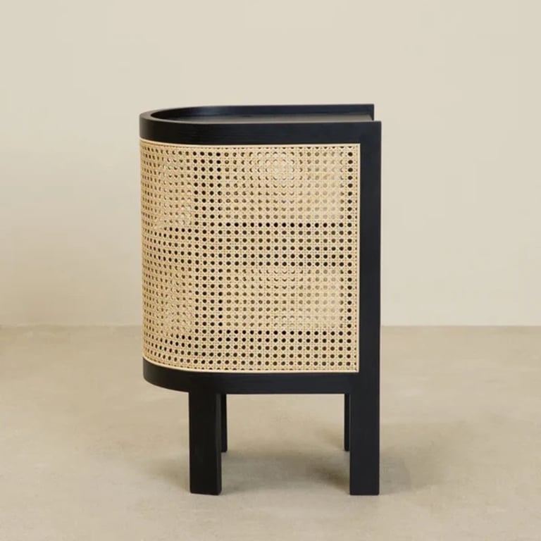 Picture of Klay Rattan Nightstand with natural wood