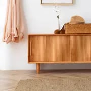 Liora – Slatted Natural Wood Storage Bench