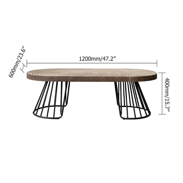 Ravine Coffee Table – Natural Wood with Sculpted Rings