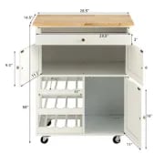Asac Rolling Kitchen Island with Storage