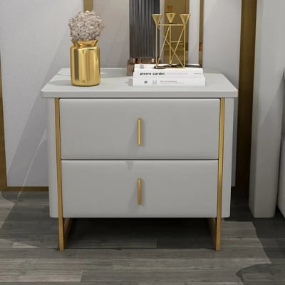 صورة طاولة غرفة نوم حديثة 2درج - جينيف