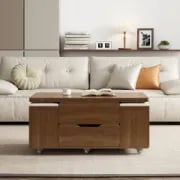 Picture of Landro  Natural Wood  Coffee Table with Drawers