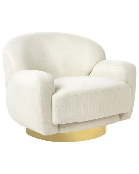 Aurix – Swivel Lounge Chair with Golden Stainless Base