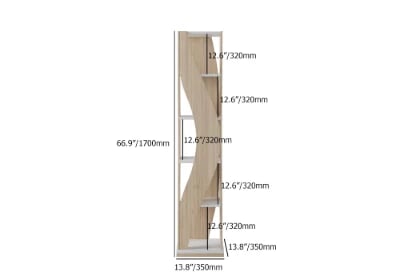 Picture of Samora curved bookcase in walnut and black