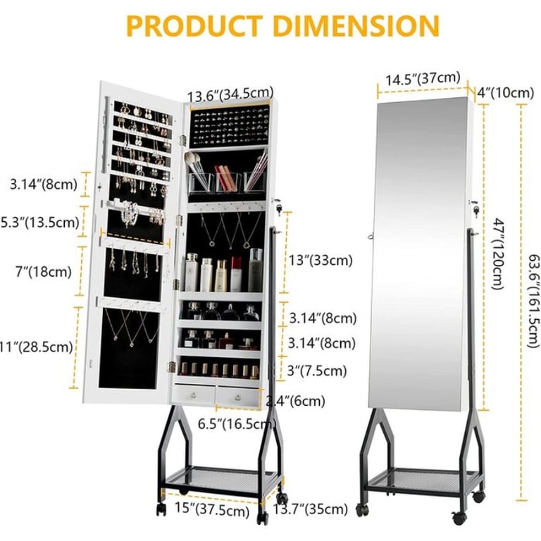 صورة تاوليكس خزانة مجوهرات بمرآة - متحركة