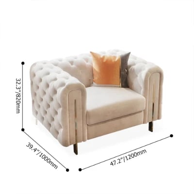 Évianne – Sofa & Armchair Set with Elegant Gold Accents