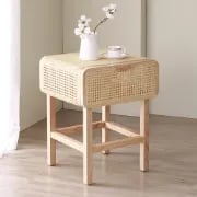 Picture of Amélie - Natural Wood & Rattan Side Table