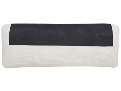 صورة مالڤينا كنبة قماشية على شكل حرف الـ – زاوية جانبية وقاعدة من الخشب الطبيعي