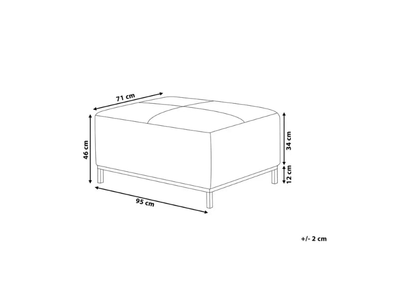 Varen Ottoman – Square Design with Natural Wood Frame and Metal Legs