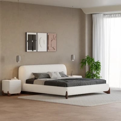 صورة سرير مودرن كريفين - خشب طبيعي