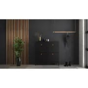 White Mchone 16 Pairs Manufactured Wood Shoe Storage Cabinet