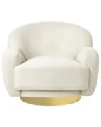 Aurix – Swivel Lounge Chair with Golden Stainless Base