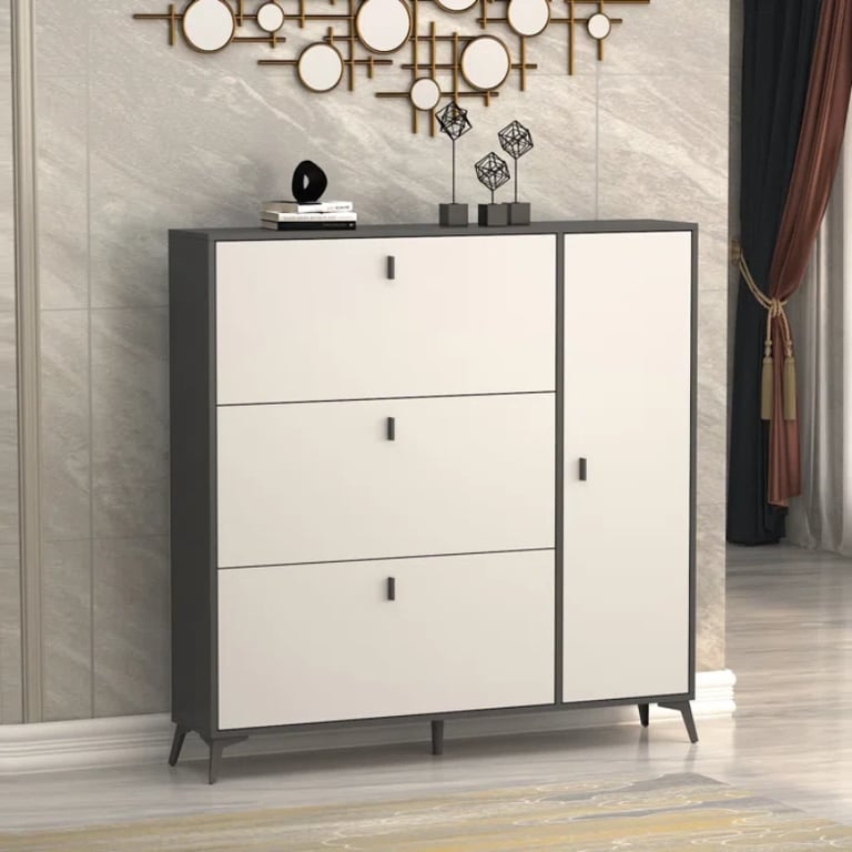 Picture of Cyvak Shoe Storage Cabinet - Grey & White