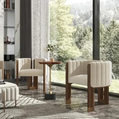 Picture of Arlin Modern Accent Chair – Natural Wood  & Steel Accents