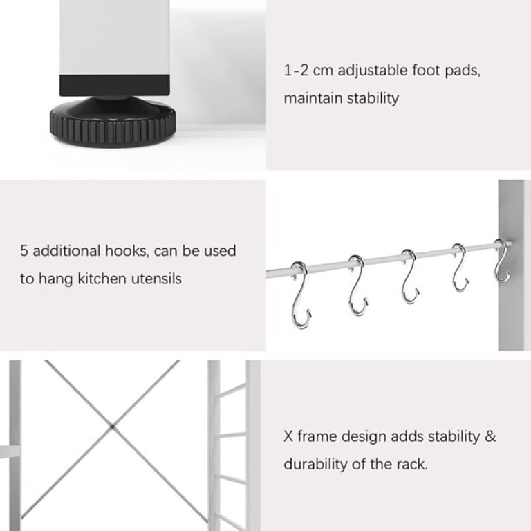 SogesPower 3-Tier Baker Rack Multi-layers Kitchen Rack Microwave Stand