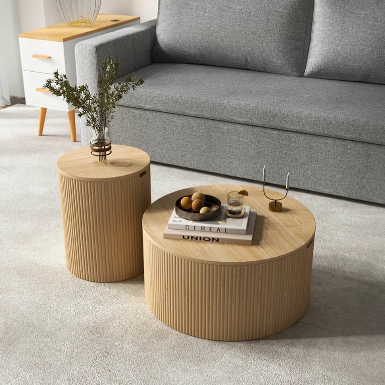 Picture of Ravilo Natural Wood Coffee Table Set