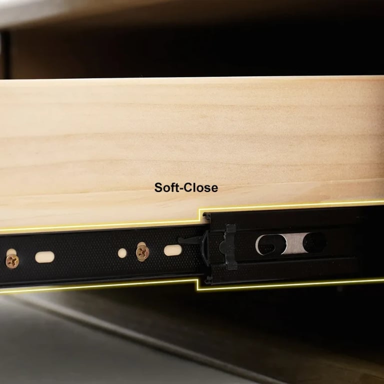 Mid Century Floating Wood TV Stand in Walnut with 3 Drawers