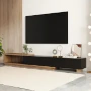 Mauro Media Set in Natural Wood & Black