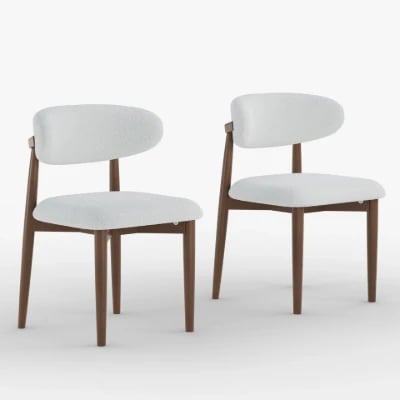 صورة كرسي الطعام إليو بظهر منحني – تصميم أنيق من الخشب الطبيعي المعالج