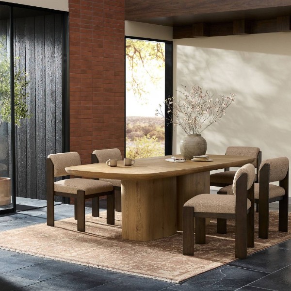 Elora Dining Table – Modern Oval Design | Natural Wood