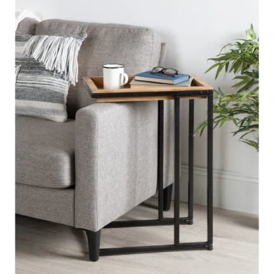 Picture of Clamy Side table Natural wood with Metal