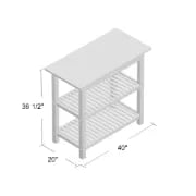 Moppi Solid Wood kitchen Island With Shelves