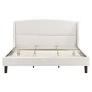 Monroe – Elegant Upholstered Bed with Natural Wood Frame