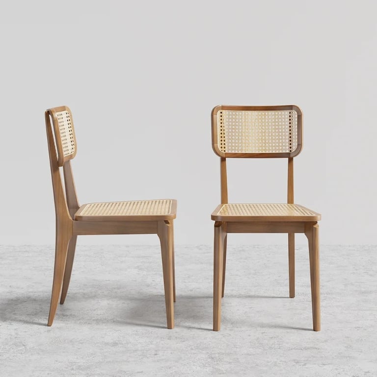 Picture of Lyna Handwoven Cane & Wood Chair – Classic Natural Elegance
