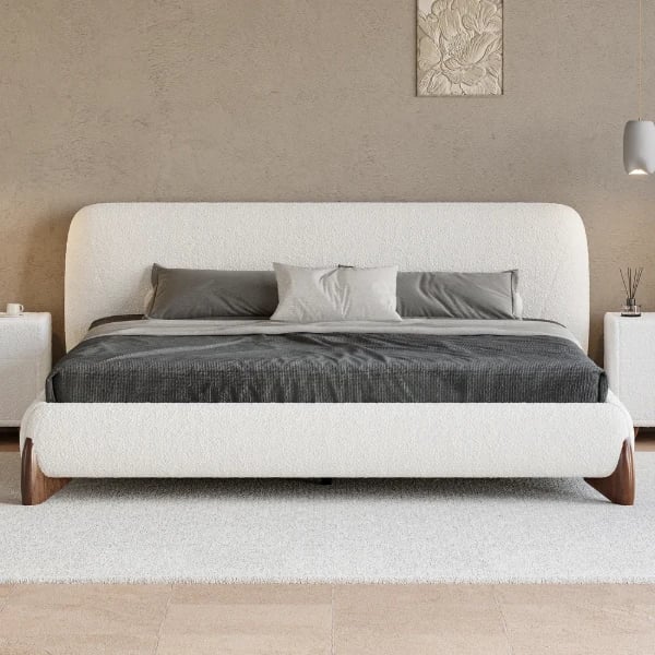 Picture of Creven Modern Bed - Natural wood