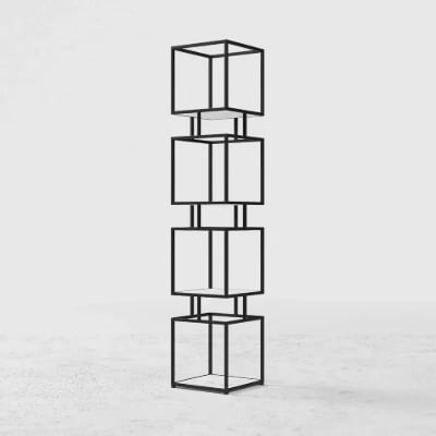 Lumière Display Shelf – Black Metal Frame with Minimal Design.