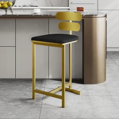 Lumière Dorée – Modern Stainless Steel Bar Stool
